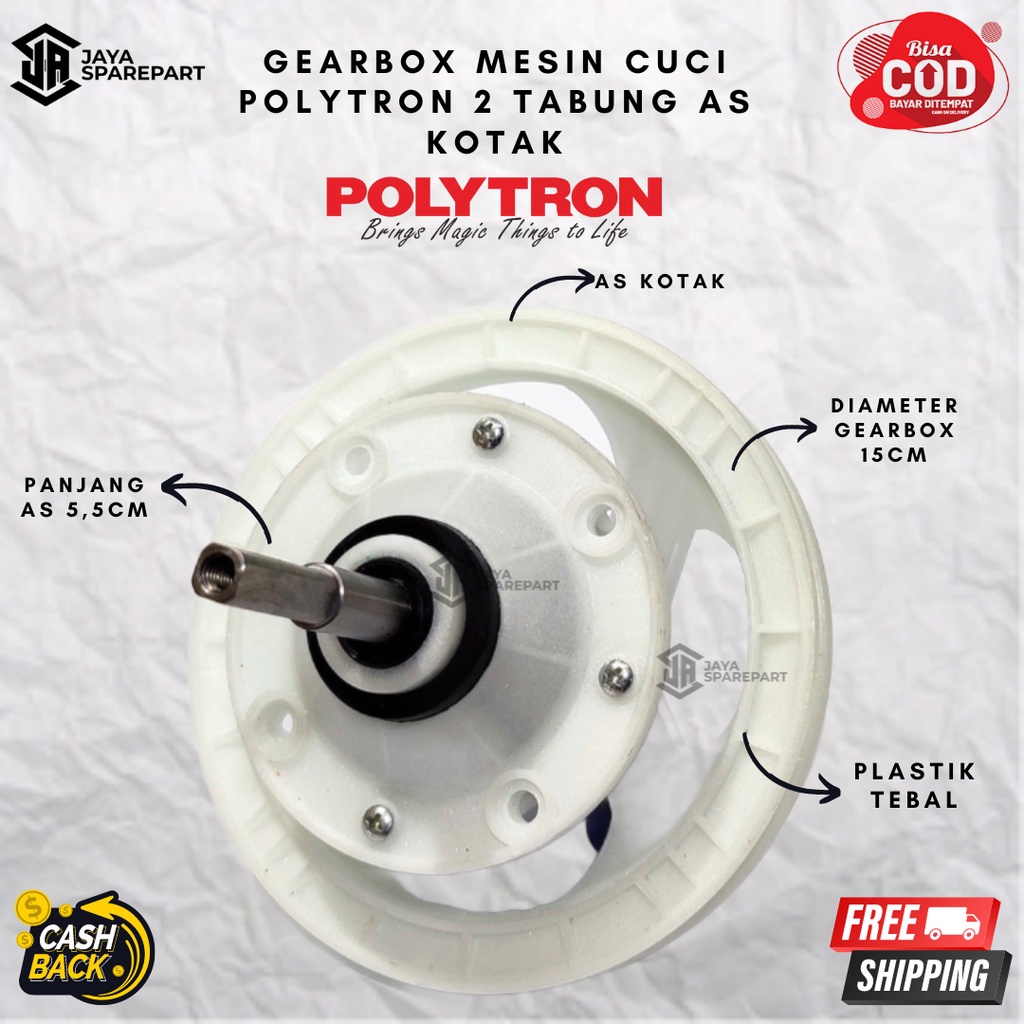 PWM 6162 Gearbox Mesin Cuci Polytron As Kotak Panjang | Sparepart Mesin Cuci Polytron