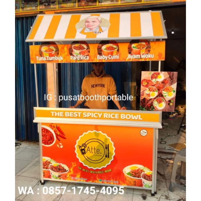 BOOTH PORTABLE JUMBO UKIRAN 120CM PAKAI ATAP