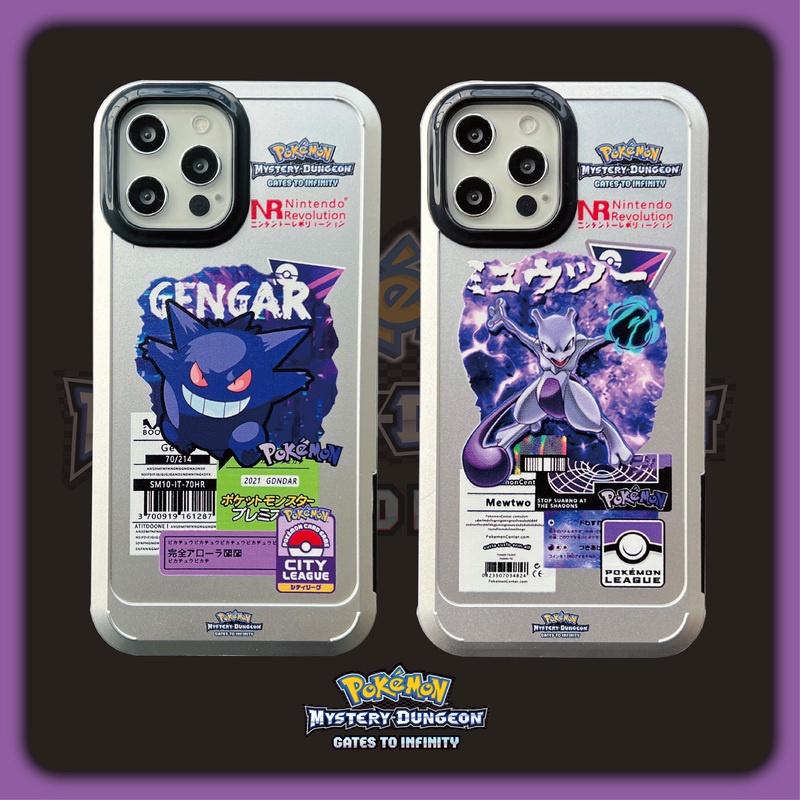 IPHONE Pokemon Geng Ghost Punya Mimpi Bingkai Lensa Plating Akrilik Casing Ponsel Tahan Guncangan Untuk Iphone12 11 13 Pro Max Perlindungan Kamera Bumper Bening Penutup Belakang