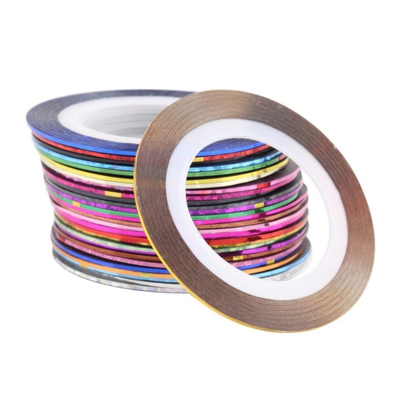 KMN Nail Art Stripping Tape Line Stiker Selotip Isolasi Kuku 1mm Pita Dekorasi Kuku DIY