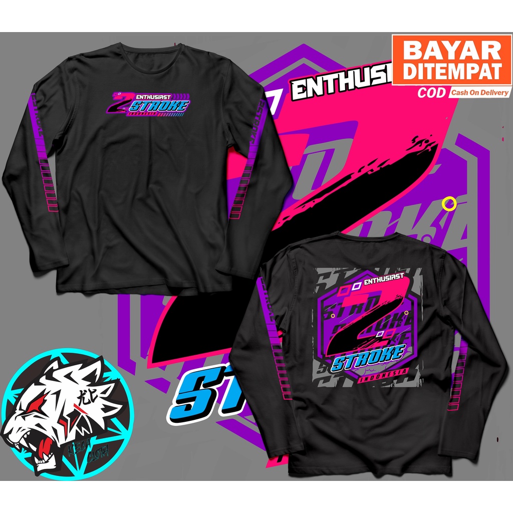 KAOS BAJU LENGAN PANJANG RACING 2 STROKE ENTHUSIAST BIG SIZE JUMBO KAOS 2STROKE PRIA WANITA