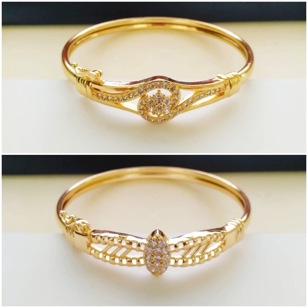 AV101 Grosir Gelang Bangle Permata Buka Samping