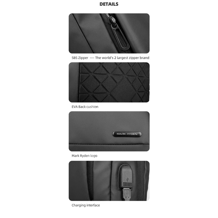 Mark Ryden MR9533 Tas Ransel Backpack Laptop Waterproof 15.6 Inch USB