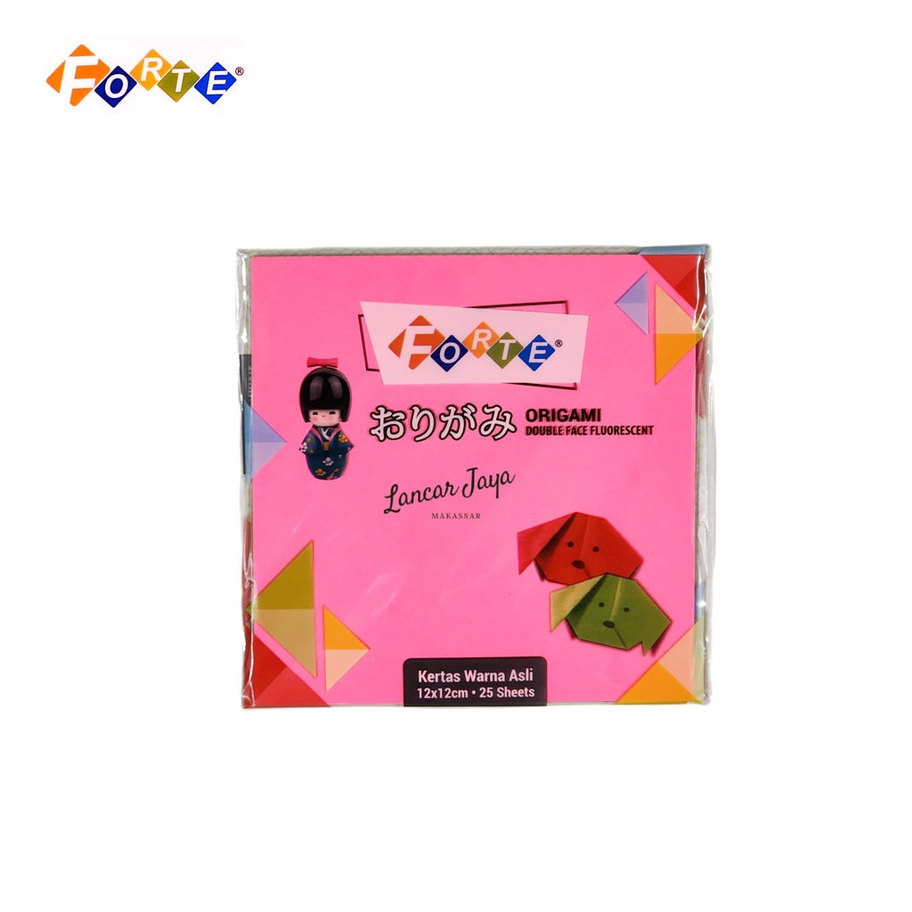 

Kertas Origami Paper Double Side Face Fluorescent FORTE 12 x 12 cm