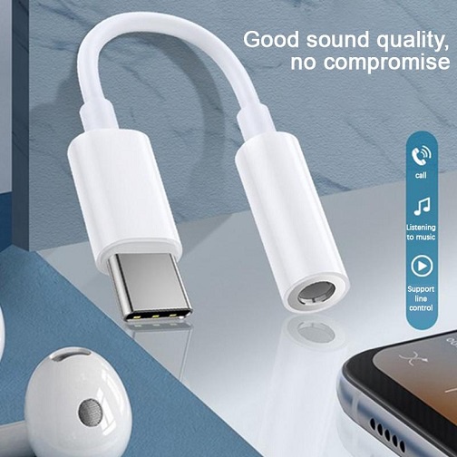 Otg Aux Cable Type C Jack 3.5mm / Konektor Kabel Audio Headset Handsfree To Tipe-C Adapter Headphone