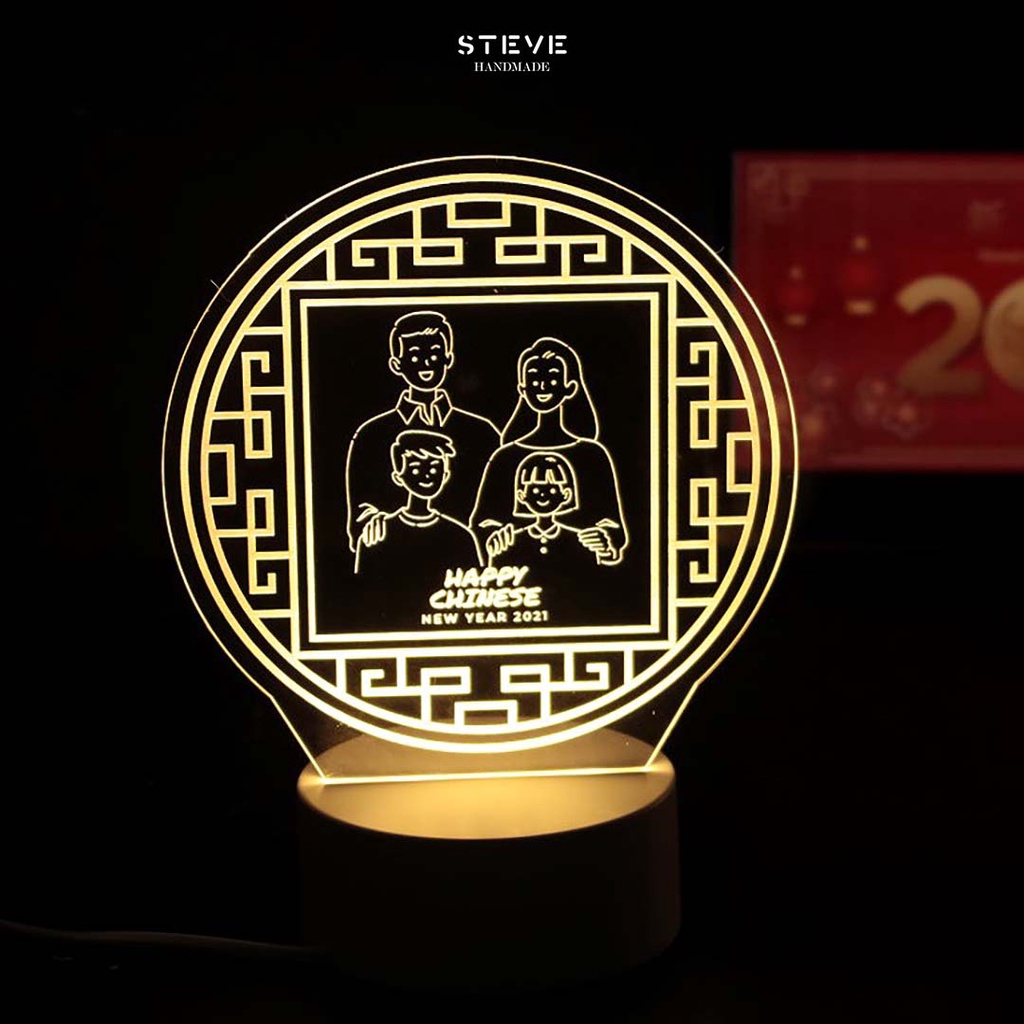 Lampu Tidur Chinese New Year Edition LED Akrilik Free Custom LT2001 Steve Handmade