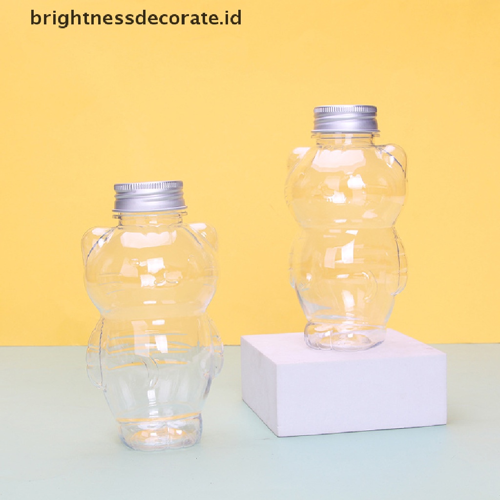 [Birth] Botol Jus Homemade Desain Kucing Botol Minuman Botol Jus Minuman Jus Transparan Botol Teh Susu Minuman Dingin Milk Tea Juice Sealed Cap Bottle [ID]