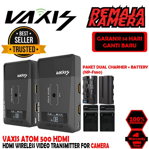 Rwk Vaxis Atom 500 Hdmi Wireless Video Transmission - Paket Batre Charger