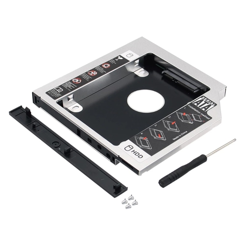 Btsg 9.0/9.5/12.7mm HDD Caddy 2nd SSD Bracket Aluminium Universal SATA3.0 2.5 &quot;SSD Ke HDD Enclosure Case Untuk Laptop