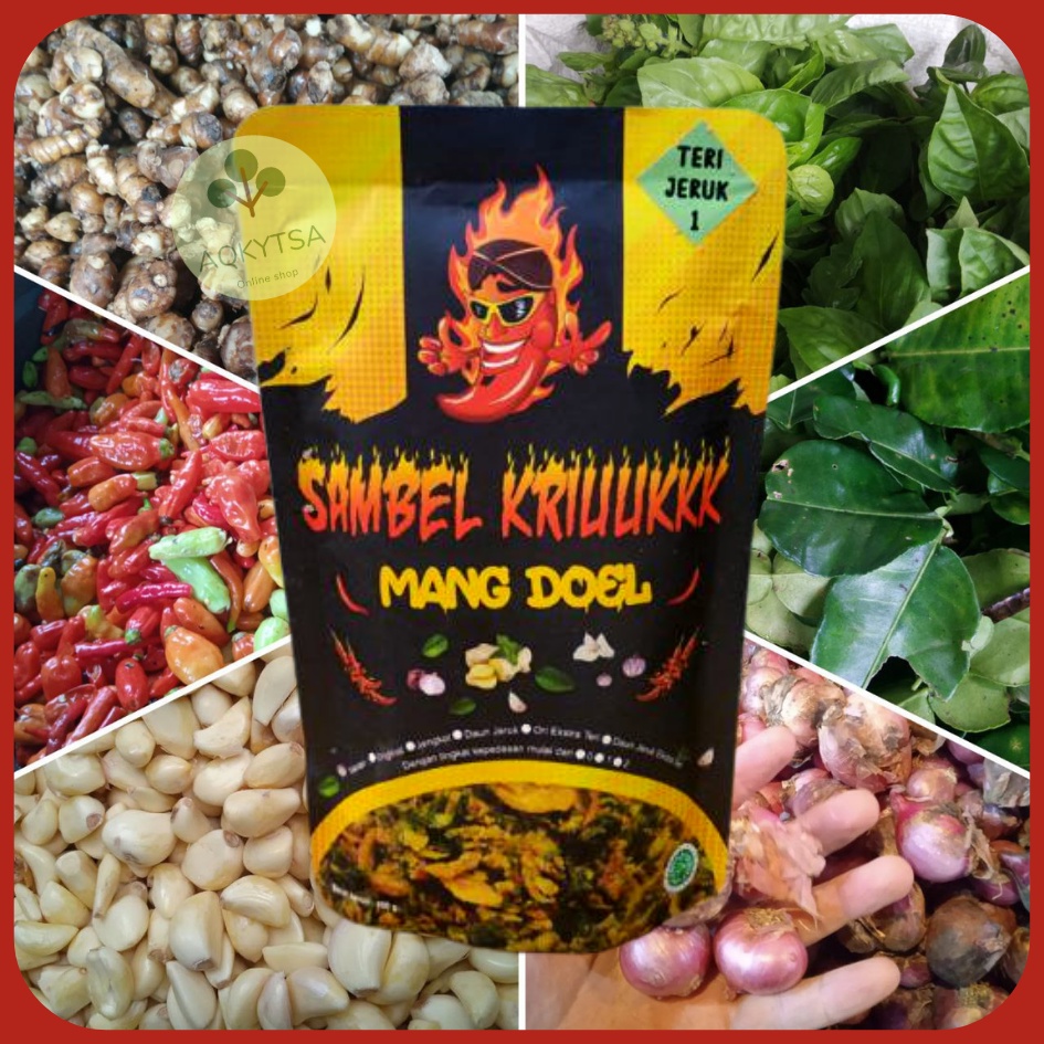 

Sambal Tabur Sambel Goreng Kriuk Kering Mang Doel Hot Pedas Bawang Teri Daun Jeruk