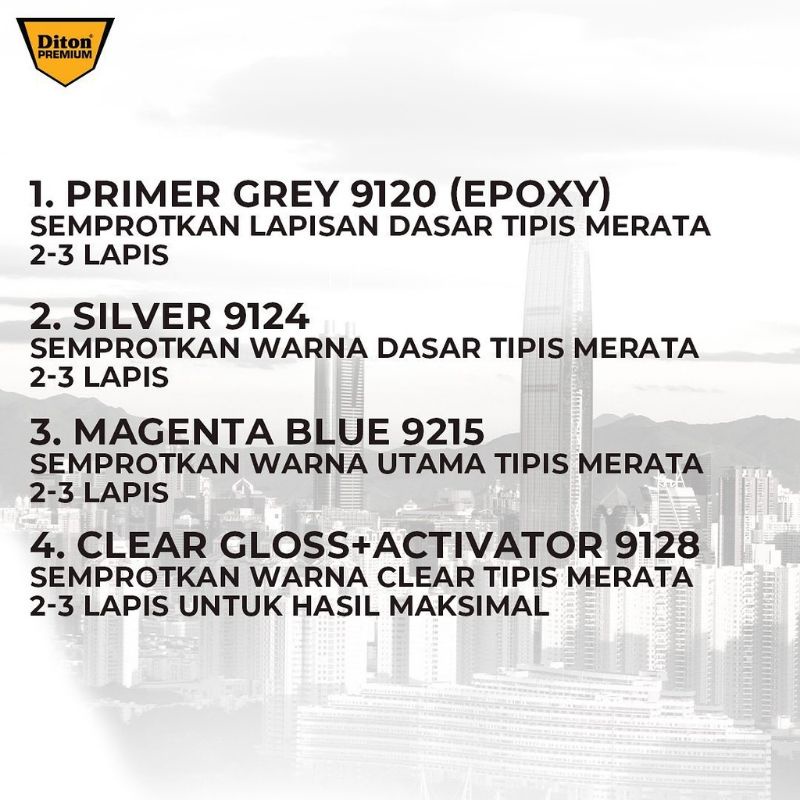 Pilok Pilox Cat Diton Premium Magenta Blue 9215 Ungu kebiruan 400cc Tahan Bensin Cat Semprot Diton Premium Cat Diton Oilok Diton 400cc