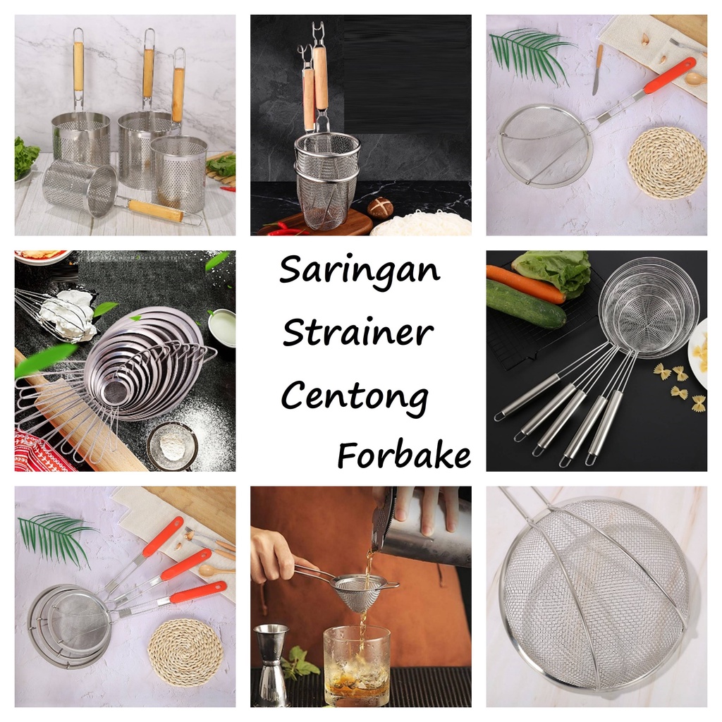 Saringan Spatula Strainer Mie Tepung Noodle Minyak Ramen Teh Kentang 8Cm 10Cm 12Cm 14Cm 16Cm 17Cm 18Cm 20Cm 22Cm 26Cm 29Cm 32Cm