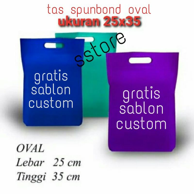 

Tas spunbon custom 25x35 - tas spunbond sablon - tas spunbond oval sablon - tas souvenir - tas nikahano
