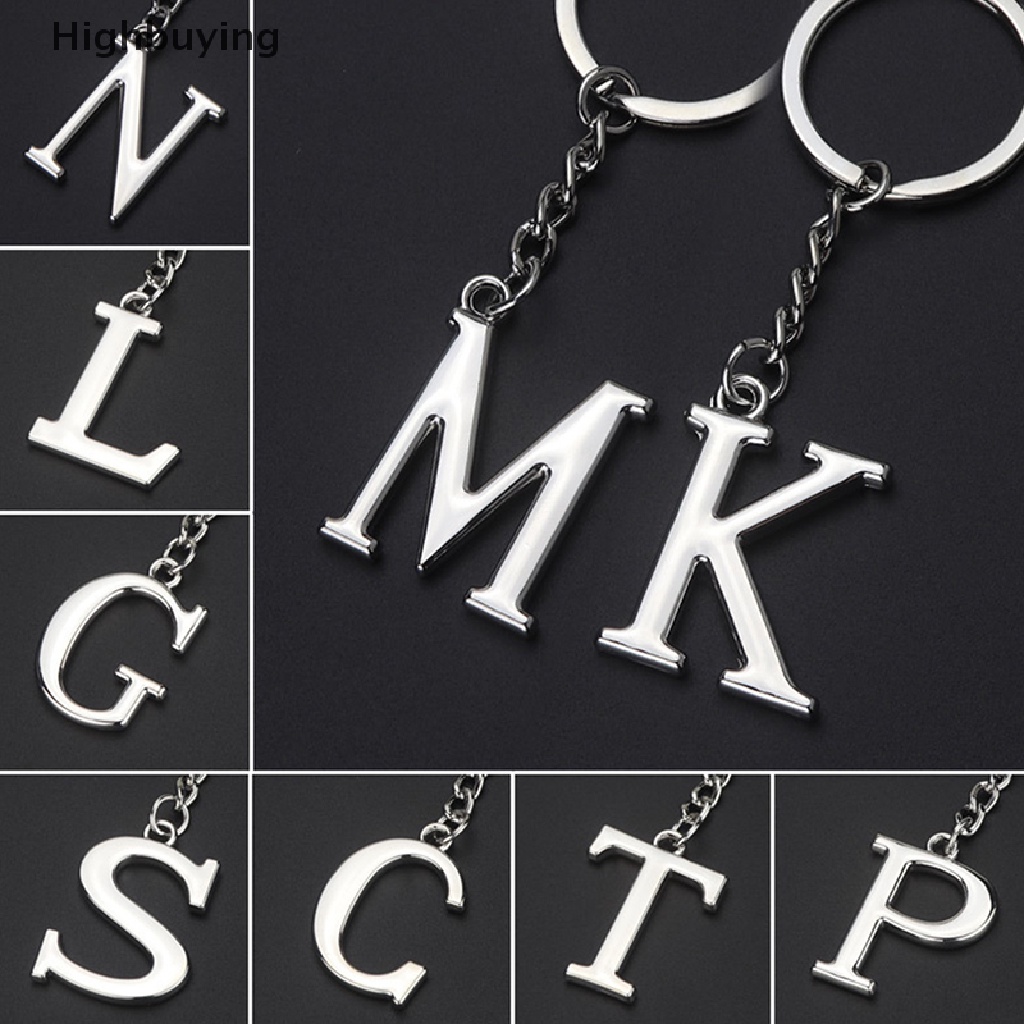 Hbid Liontin Alfabet Kreatif Fashion 26huruf Alphabet Initial Keyring 26huruf Besar Inggris Gantungan Kunci Logam Nama Keluarga Inisial Couple Liontin Pria Dan Wanita Glory