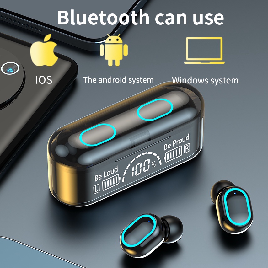 Matei G35 Bluetooth Earphone TWS Wireless Earphone LED Earbud 9D Bluetooth Headset Dengan Mic