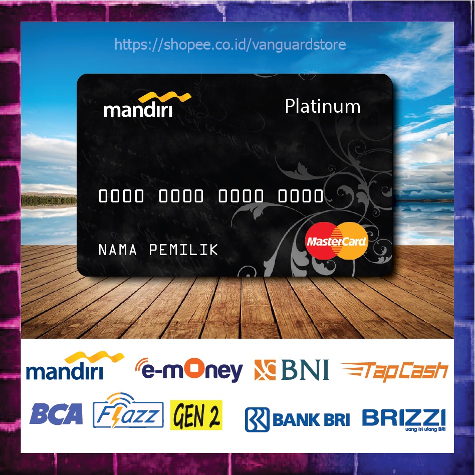 KARTU E MONEY E TOLL KARTU MANDIRI PLATINUM EMONEY MANDIRI FLAZZ BCA BNI TAPCASH BRIZZI BRI - 1 SISI