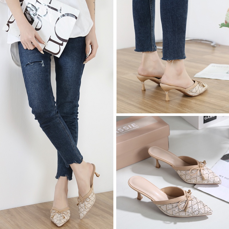 GSW  SEPATU SANDAL HEELS 6CM PESTA WANITA IMPORT ( 118-1 ) Sepatu heels Pesta wanita Sandal Pesta Wanita import heels Pesta wanita import original Cassie