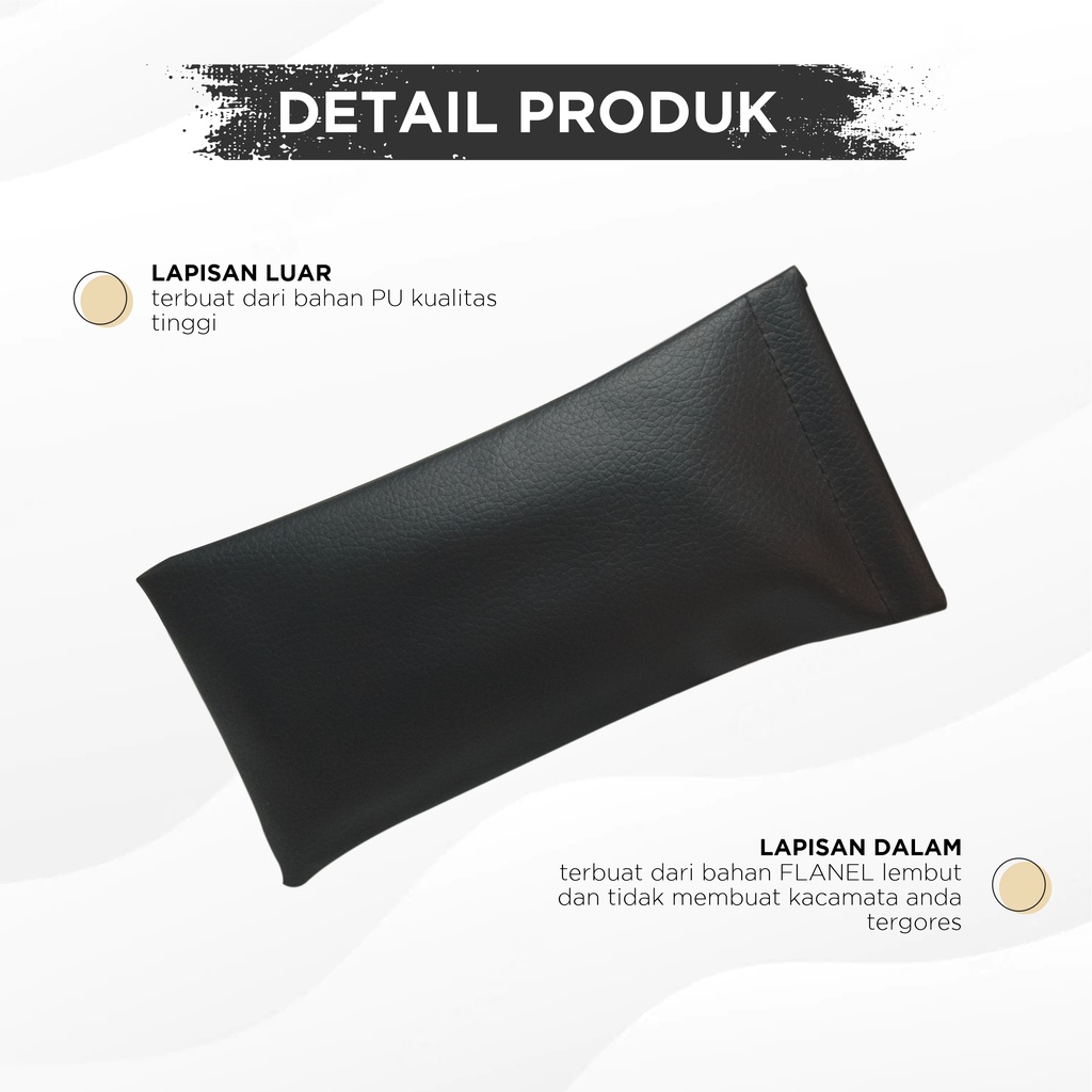 La Chapella - Pouch Kacamata Serbaguna Motif Kulit Sintetis Klasik Desain Simple C013