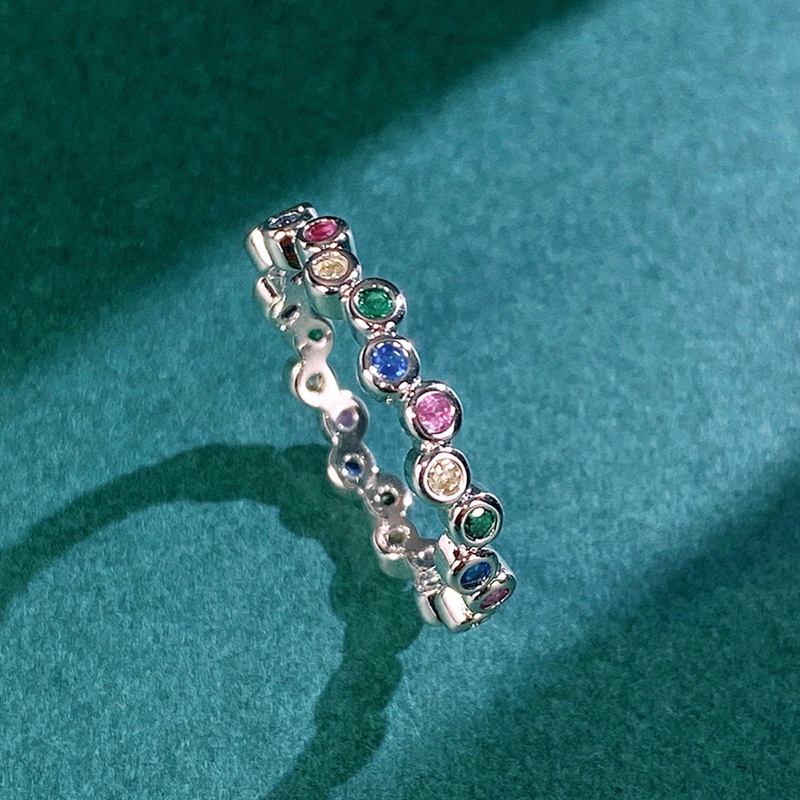 Mewah Korea Jari Cincin Multicolor Zirkon Cincin Fashion Unik Tembaga Wanita Gadis Fashion Perhiasan