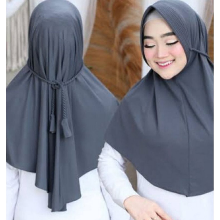 Bergo Jersey Tali Kepang / Hijab Instant / Hijab Bergo / Kerudung Bergo / Khimar Pinguin Jersey
