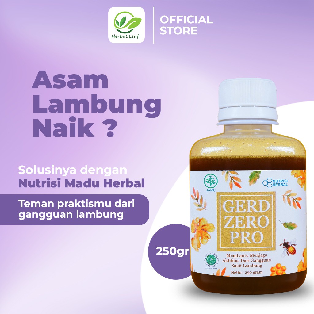 GERD ZERO PRO MADU OBAT ASAM LAMBUNG MAAG ANXIETY HERBAL ORIGINAL 200 GRAM