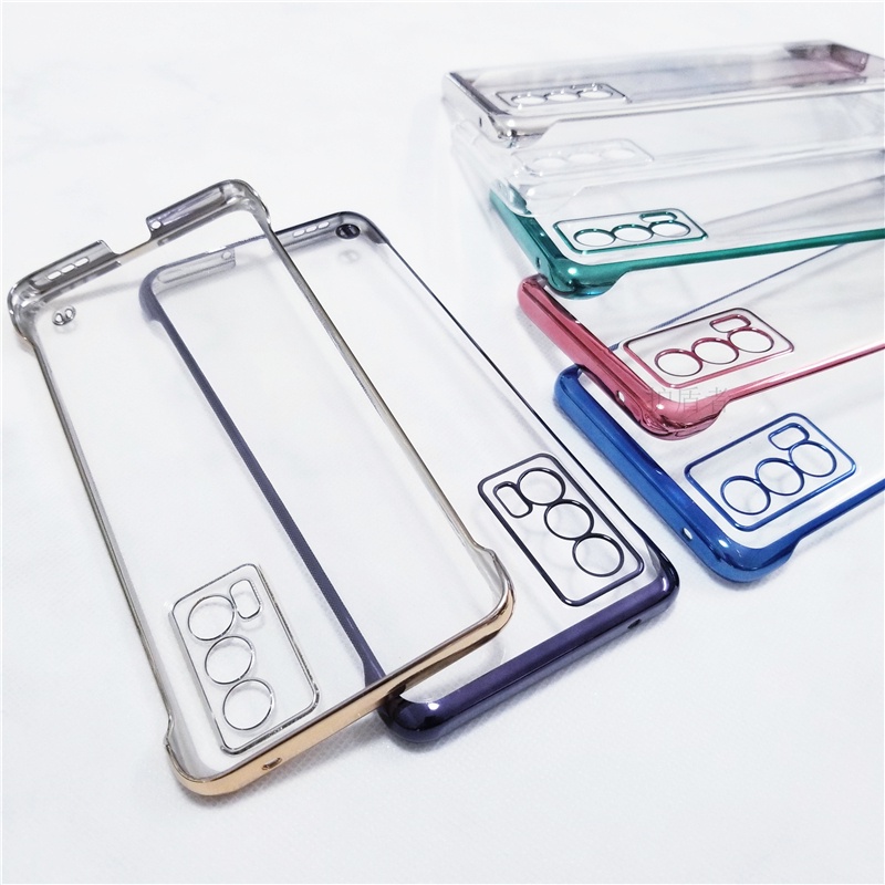 Casing Transparan Casing Transparan Pinggiran Electroplated Untuk VIVO X60 X80 Pro X50 X70 Pro+VIVO Iqoo8 9 Pro 7 Shock proof Case