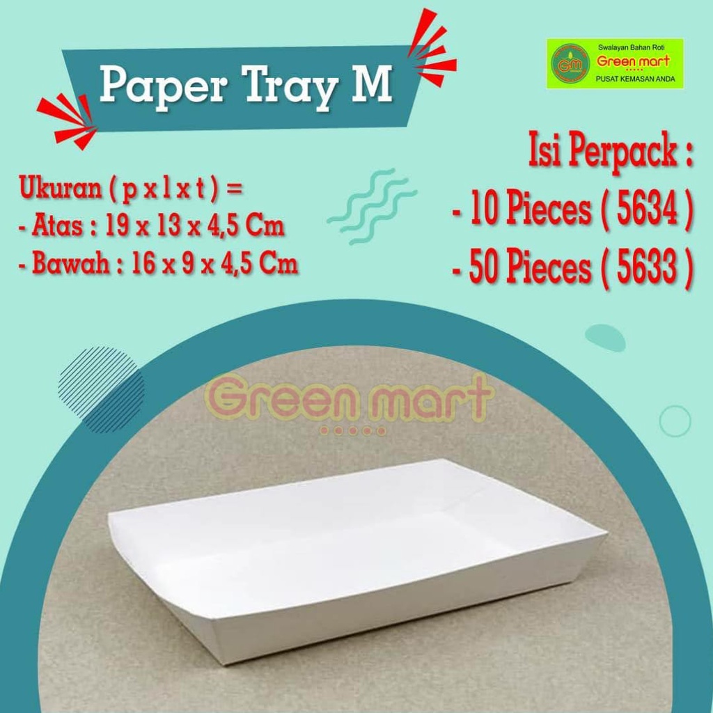 Jual Paper Tray M Paper Food Tray Kemasan Kertas Take Away Tanpa Tutup