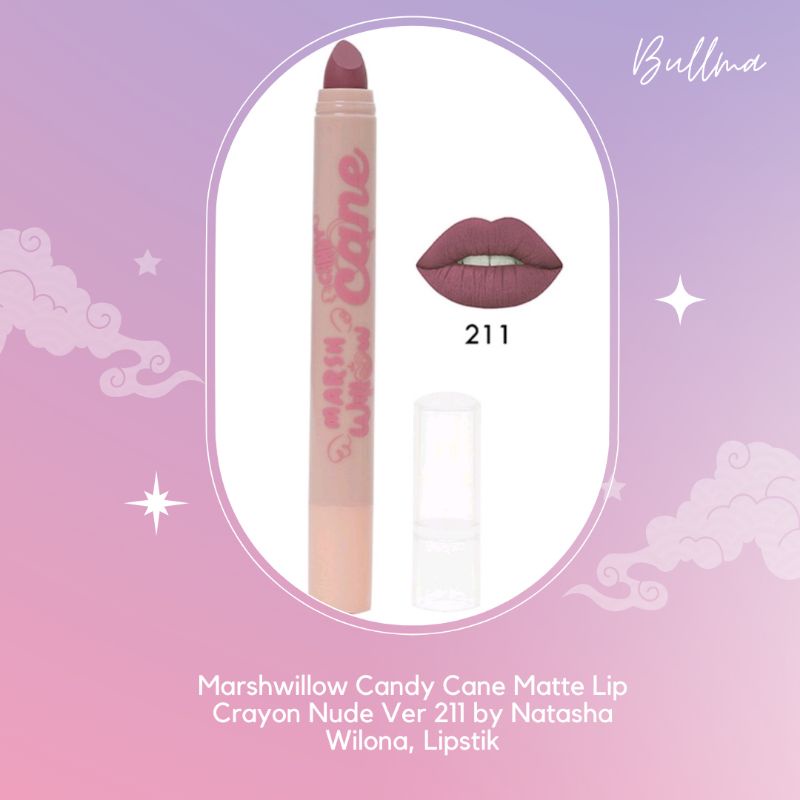 Marshwillow Candy Cane Matte Lip Crayon Nude Ver 211 by Natasha Wilona, Lipstik