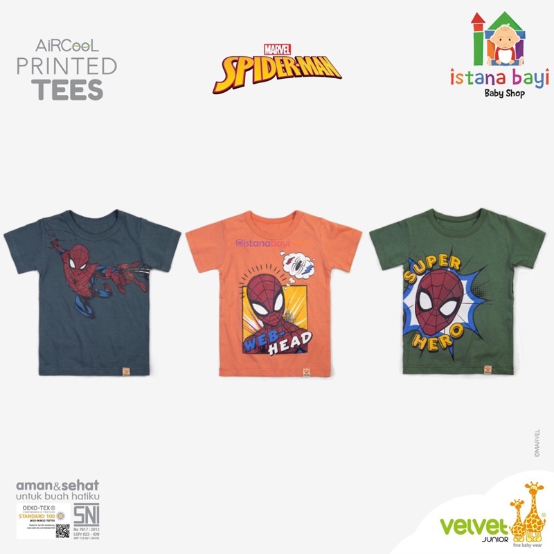 Velvet Junior Printed Tee / Kaos Anak Boy &amp; Girl - Kaoos anak murah#