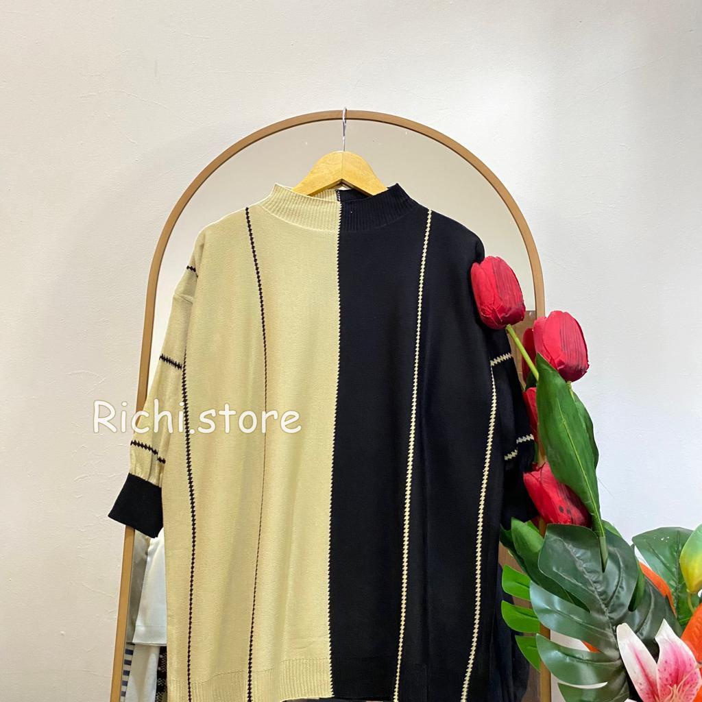 CLARA TUNIK RAJUT COLOR COMBO TERBARU