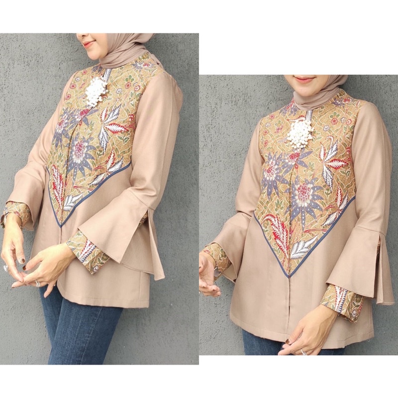 ATASAN BATIK SOLO COKLAT MUDA