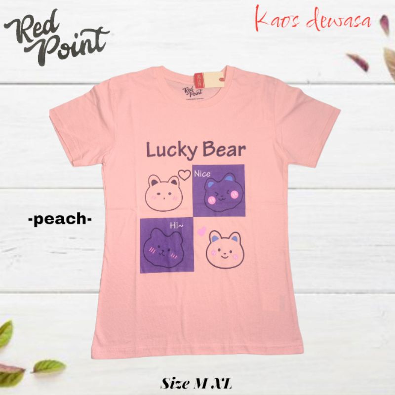 Kaos Wanita Dewasa 100% Cotton Red Point