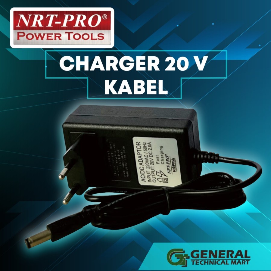 NRT PRO charger bor cordless 20V cas mesin bor baterai 20 V