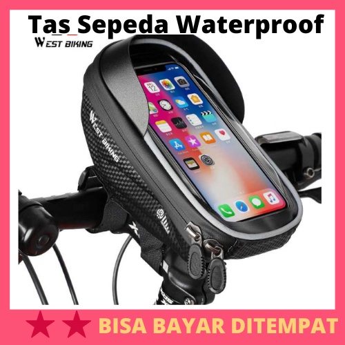 Tas Sepeda Waterproof Smartphone 6.5 Inch / Tas Mika Tempat Holder Cover Hp Sepeda Sepedah Sepedaan 