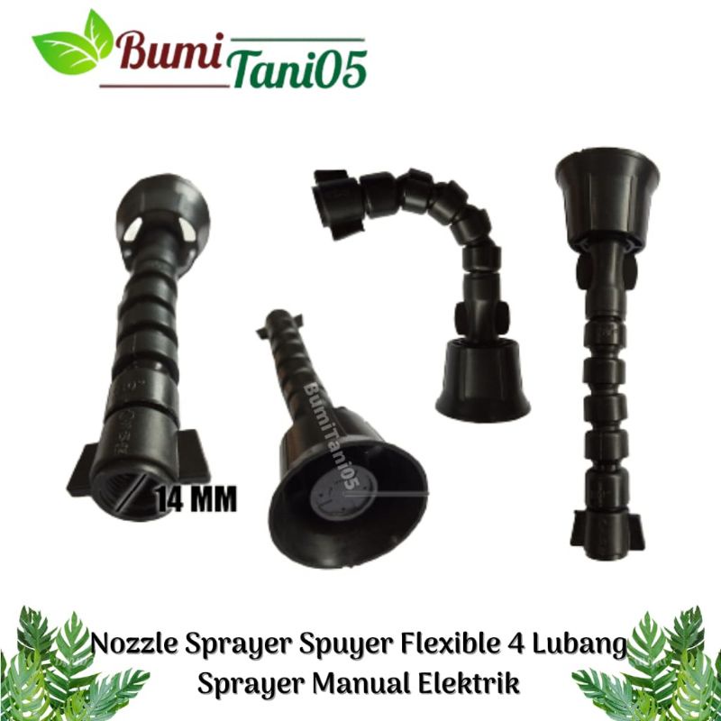 Nozzle Sprayer Flexible Lubang 4 Kabut Sprayer Elektrik Manual Knapsak