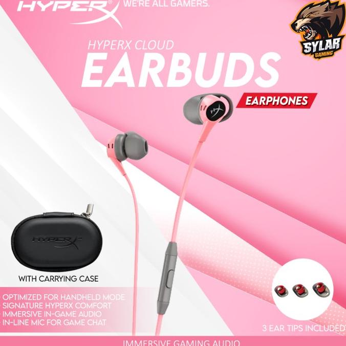 HyperX Cloud Earbuds Pink Gaming Earphone With Microphone