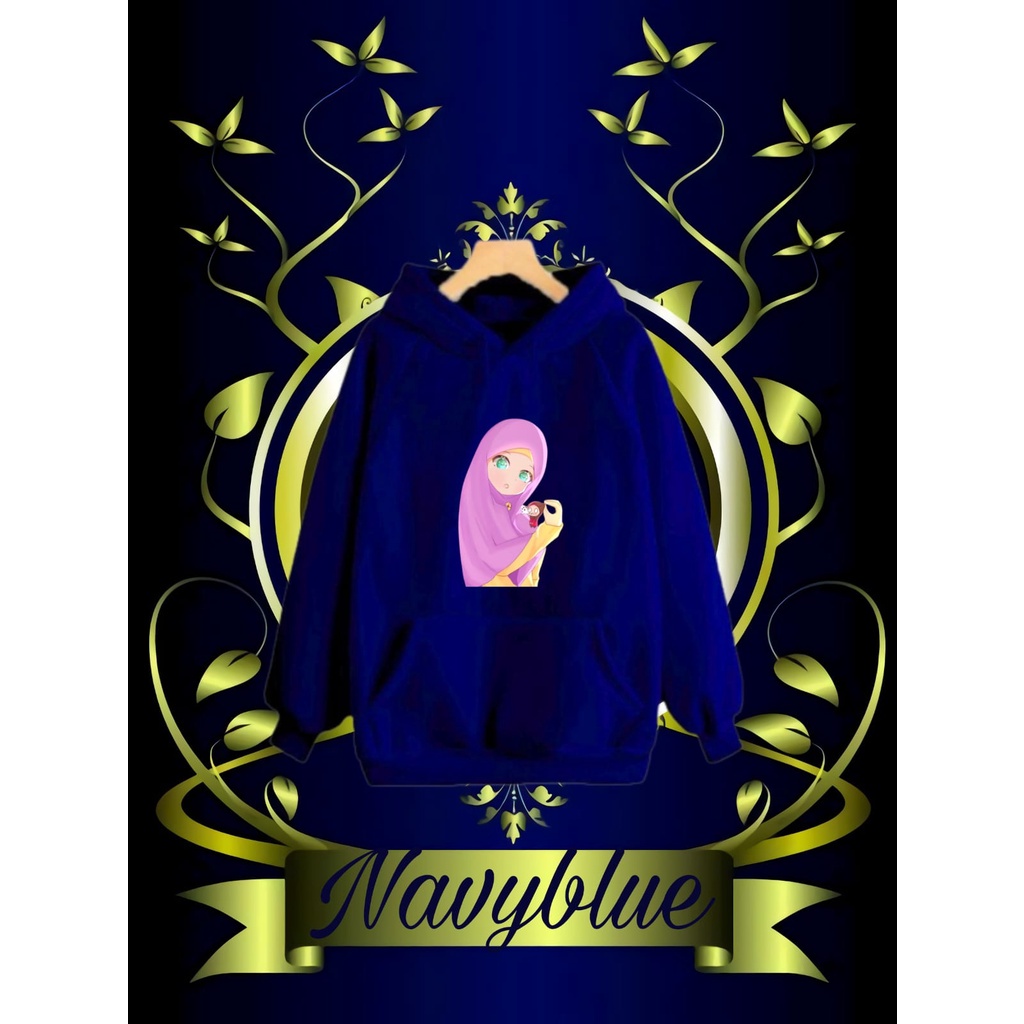 Hzl_outfit Sweater Hoodie Hijab Purple Anak Perempuan/ HOODIE ANAK PEREMPUAN SWEATER