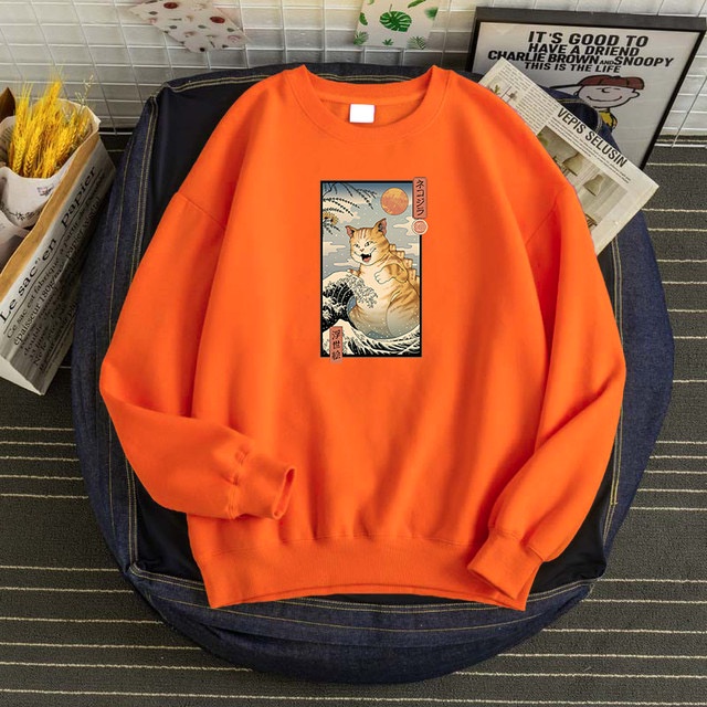 Cat monster Sweater Crewneck Print DTF II Cat monster Sweatshirt Basic II Sz M - XL Anak &amp; Dewasa ( Pria &amp; Wanita )