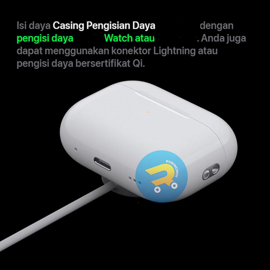 R-Pods PRO 2nd Generation 2023 (Generasi ke dua) Wireless Charging + Final Upgrade + IMEI/ SERIAL NUMBER VALID + NOISE CANCELLING - Headset IPH 7, 8, X, XR, XSMAX, 11, 12, 13, 14 - Earphone IPH - Handsfree IPH - Earbuds IPH