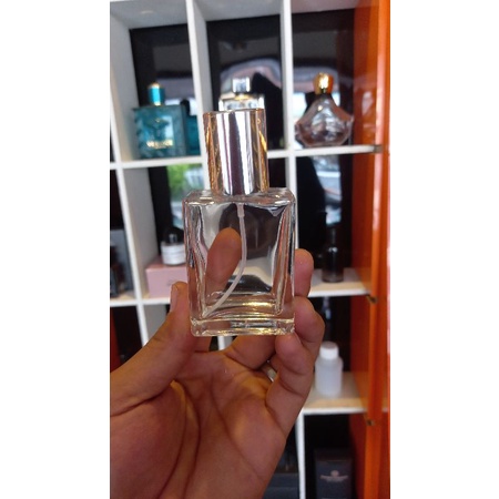 Botol Parfum Hermes 30ML Drat Tutup Silver Polos - Botol Parfum Kosong Hermes - Botol