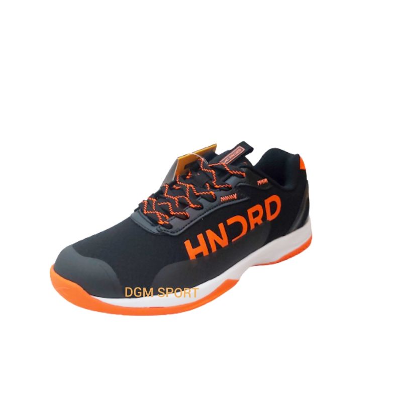 Sepatu Badminton Hundred HNDRD Xoom Pro Black Orange Original