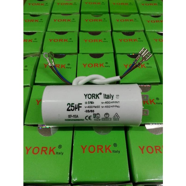 YORK 25 UF - 450V KAPASITOR / CAPACITOR COLOK DAN KABEL (CAPACITOR)