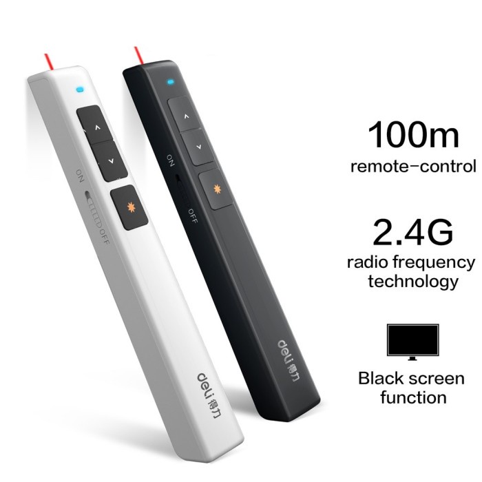 Pointer Laser Pointer Wireless Deli 2802P Pen Laser Presentasi