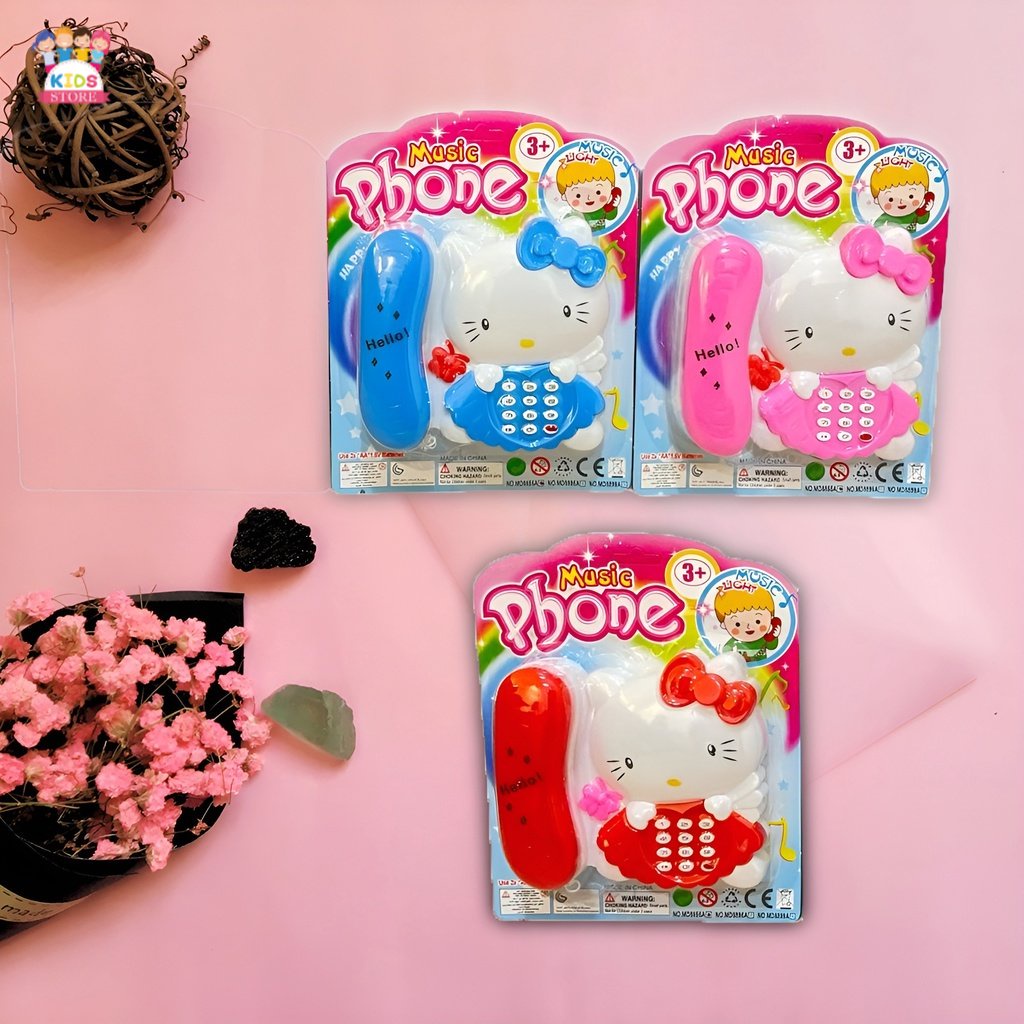 Mainan Telepon Anak Perempuan Hello Kitty   Mainan Edukasi Anak 3/4/5/6 Tahun    Mainan Telpon Anak