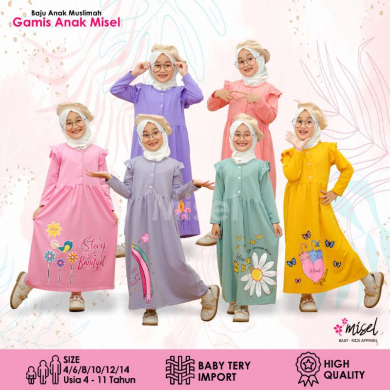 Gamis Anak perempuan Misel Babytery Premium size 4-10