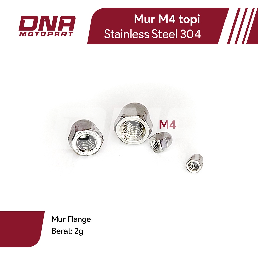 MUR M4 M5 M6 TOPI STAINLESS STEEL