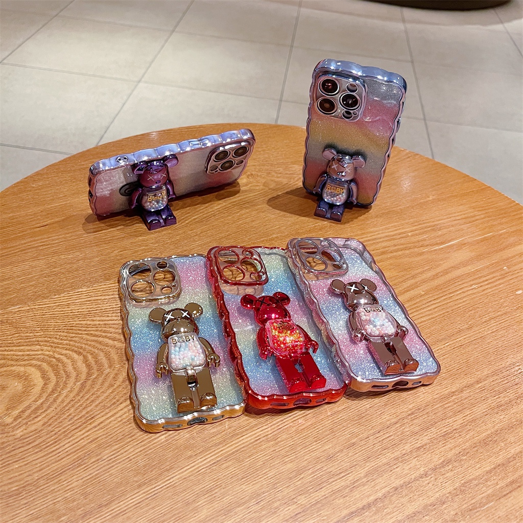 Soft case TPU shockproof Motif Kartun Beruang Cover iphone 14 pro max plus 14 13 12 11 pro max