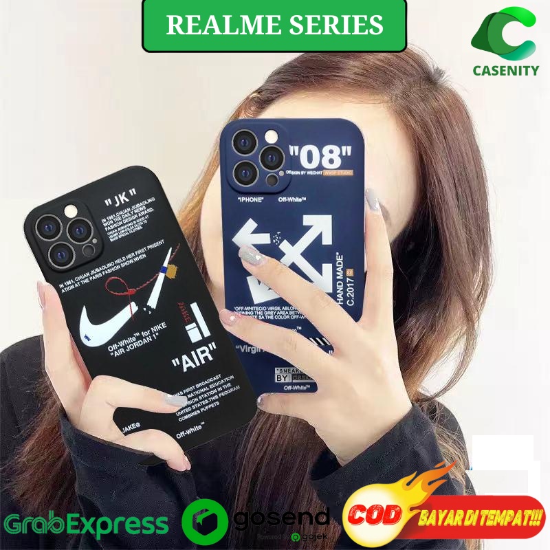 Case Realme 2 Pro C12 C15 C21Y C25 C25Y Narzo 20 Narzo 30A Casing White OFF X Nike Hybrid Dove With 