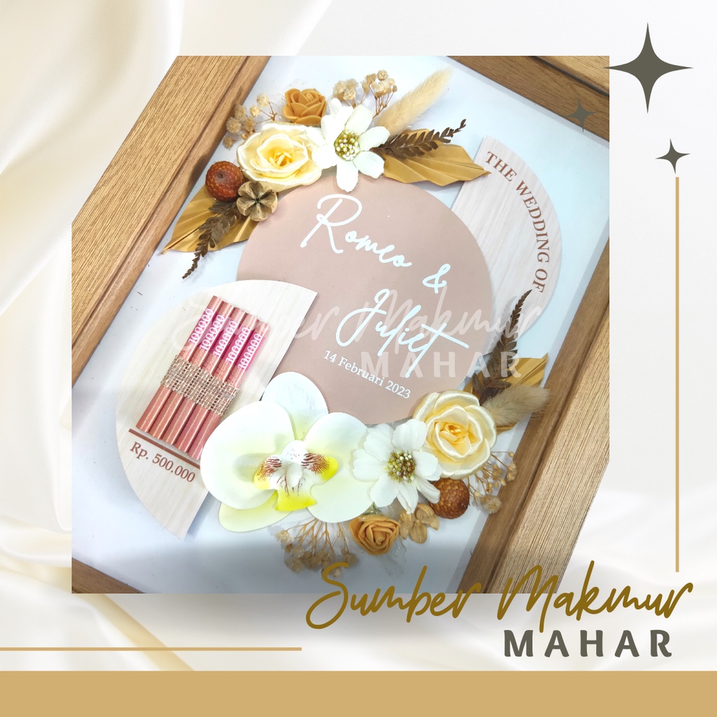 Mahar Pernikahan Bingkai  Simple Modern Rustic uk 20x30