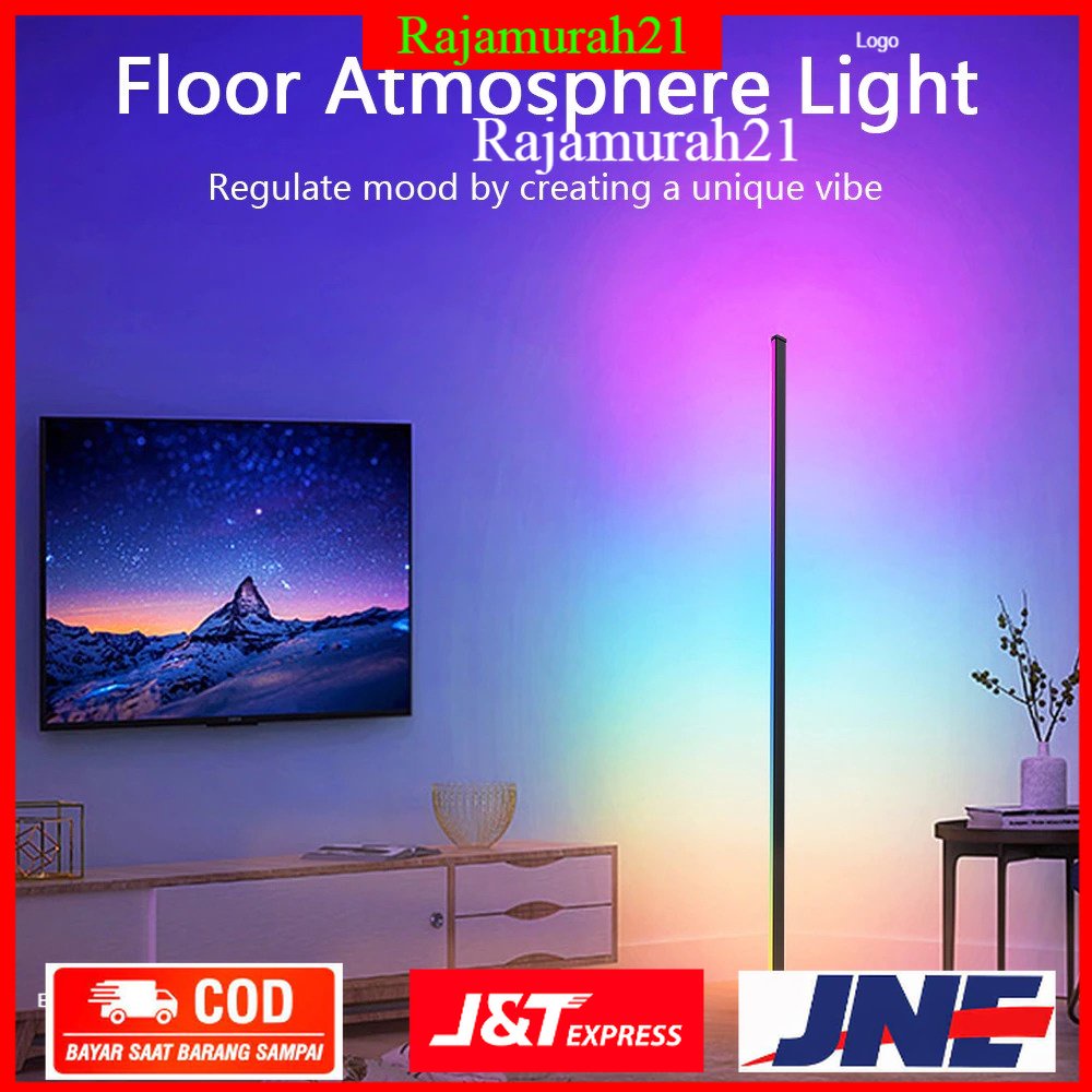 MIHEAL Lampu LED Dekorasi Ruangan RGB Standing Angle Floor Lamp - Black - 7RCS5TBK